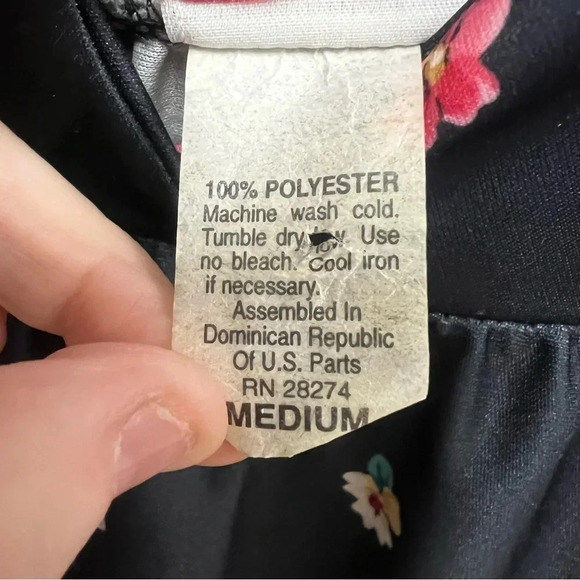 VINTAGE Granada Short Sleeve Floral Nightgown pockets midi length size Medium - Picture 6 of 6